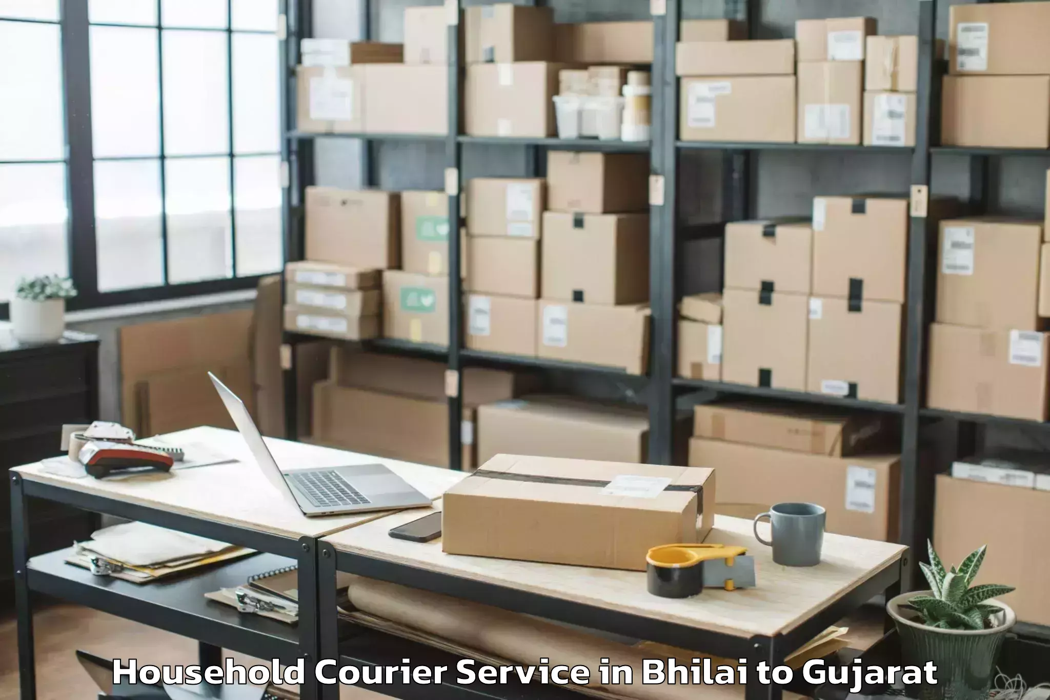 Easy Bhilai to Lavad Household Courier Booking